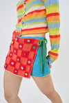 YANYAN KNITS 25 Spring/Summer Embellished Plaid Waist Mini Skirt YYK-YYW25-0632-PINSE Colorblock